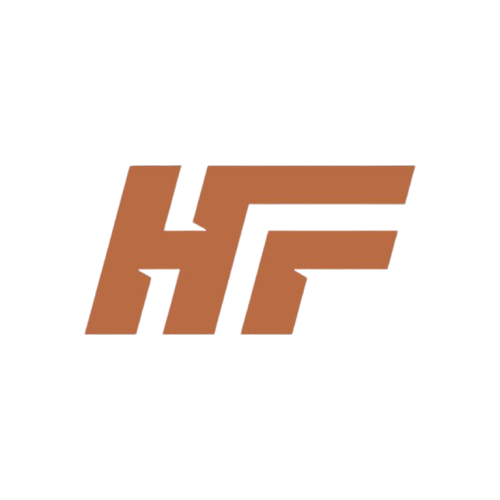 Logotipo do Higor Faria Personal Trainer — monograma HF em cor cobre